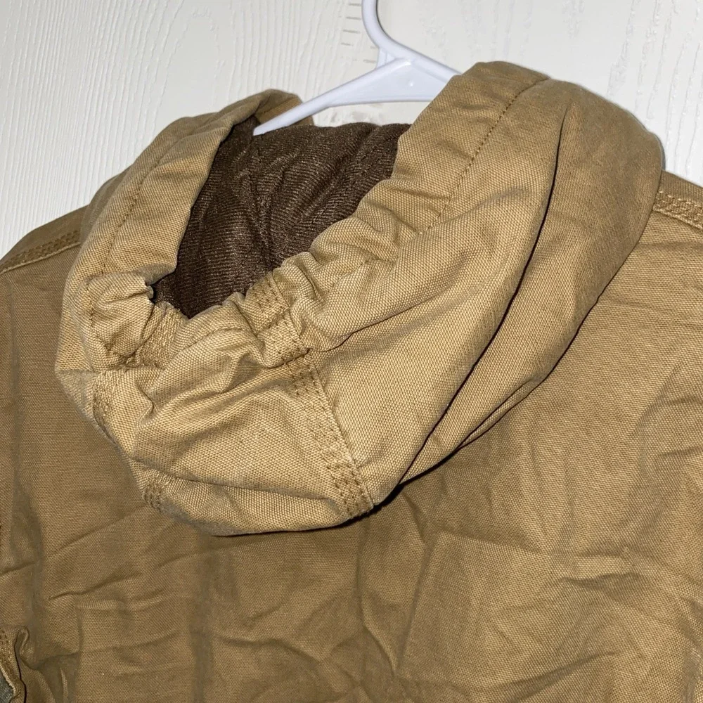 Bass‎ Pro Shop Boys Youth Large Camo Tan Canvas Hooded Jacket